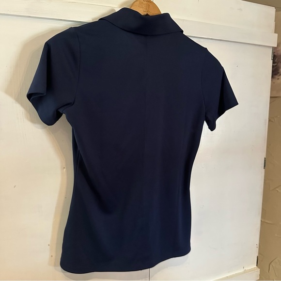 NWT Nike Dark Blue Women's 1/4 Button Down Collared  Short Sleeve Dri Fit Shirt - Picture 12 of 16